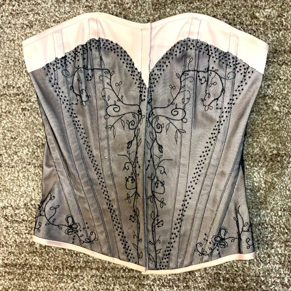 C R Premium Bustier corset lace up Sexy Burlesque lingerie style small medium - Picture 4 of 14